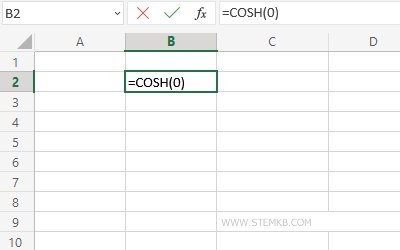 il coseno iperbolico di zero &egrave; uguale a uno