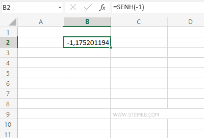 il seno iperbolico di -1