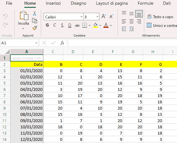 la finestra è bloccata in due riquadri