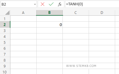 la tangente iperbolica di zero è zero