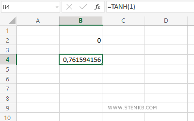 la tangente iperbolica di 1