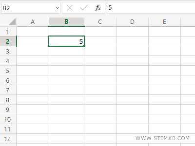 digita un valore nella cella B2