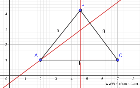 traccia l'altezza dal vertice C