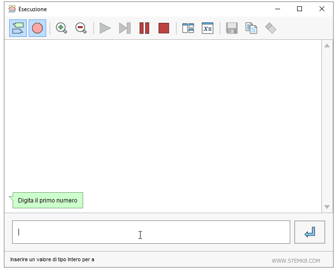 la finestra di esecuzione