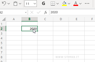 seleziona la cella da copiare