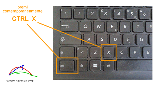 premi CTRL X sulla tastiera