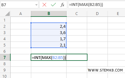 il valore intero pi&ugrave; vicino