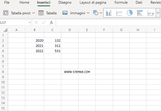 inserisci una nuova colonna su Excel