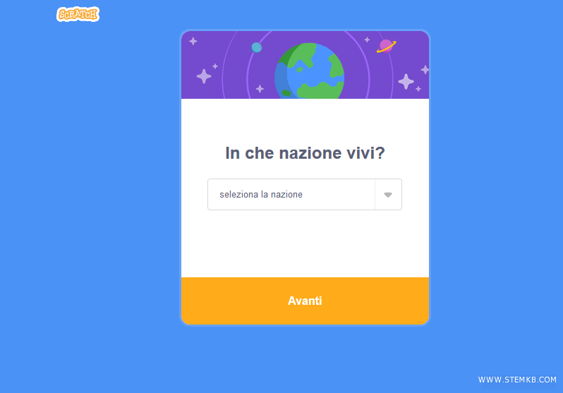 selezionare la nazione