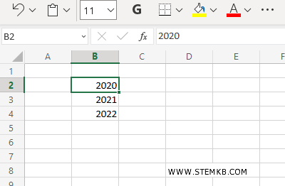 seleziona una cella del foglio di lavoro 