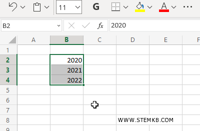 le celle sono selezionate