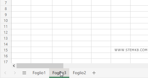 la scheda Foglio3 si trova nella nuova posizione