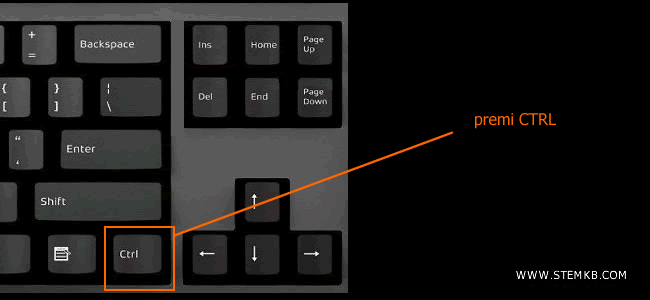 premi sul tasto CTRL