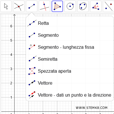 seleziona lo strumento "segmento"