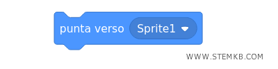 il blocco punta verso uno sprite