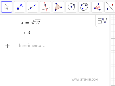 la radice cubica di 27 &egrave; 3
