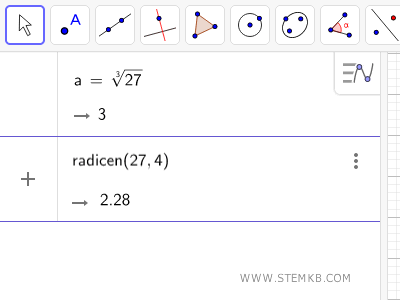la radice quarta di 27