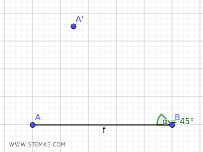 un angolo di 45&deg; in verso antiorario