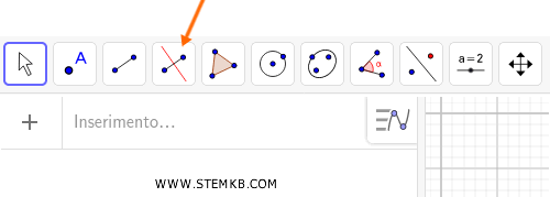 il menu delle rette su Geogebra