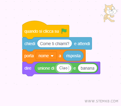 scrivi la costante Ciao